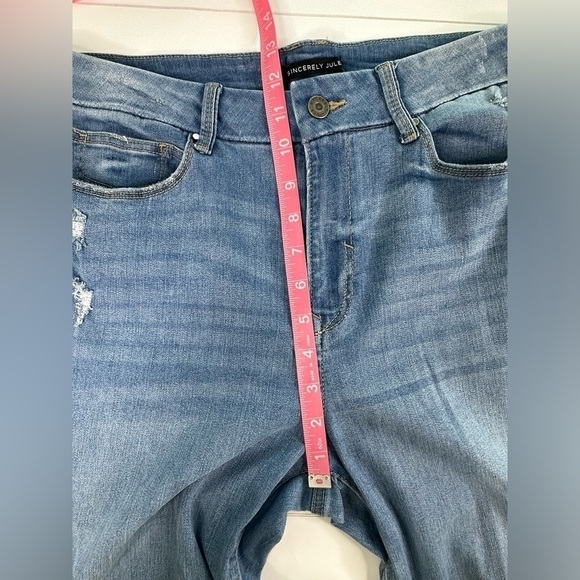 Sincerely Jules Women’s Distressed Flare Denim Jeans Size 11 - Picture 9 of 14